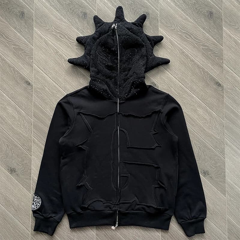 Glo Gang The Glory Sweat à capuche zippé complet brodé Hot Diamond Pull à capuche