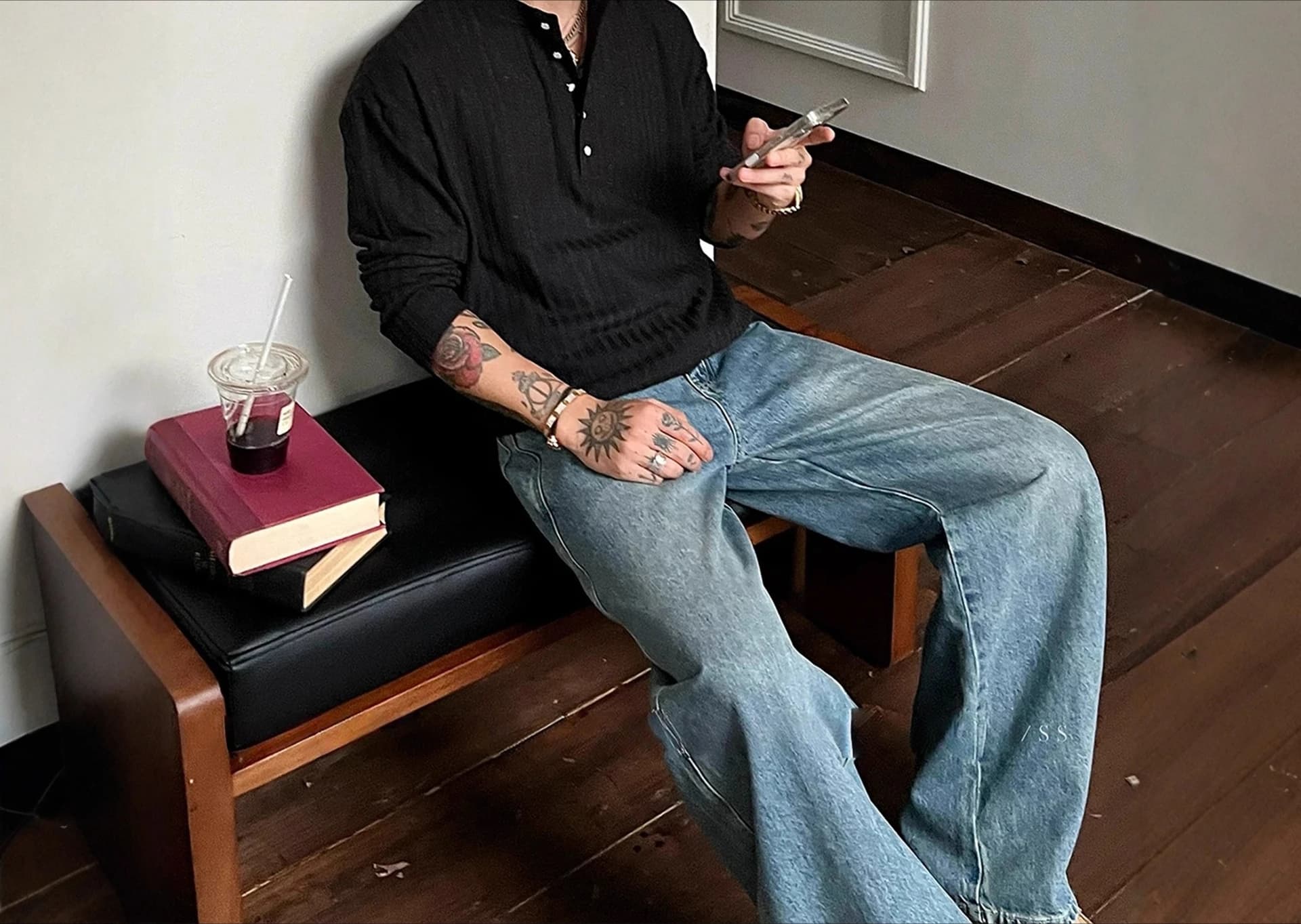 T-shirt à manches longues pour homme, rayé, coupe ample, décontracté, sous-vêtement de base pour l'a