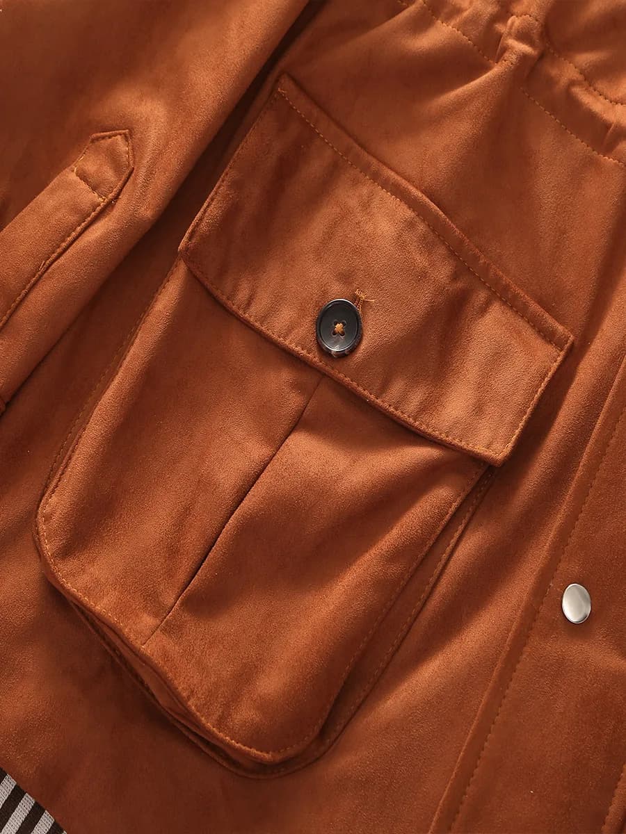PT Custom Safari Jacket Manteau mi-long en daim pour homme M65 Style urbain