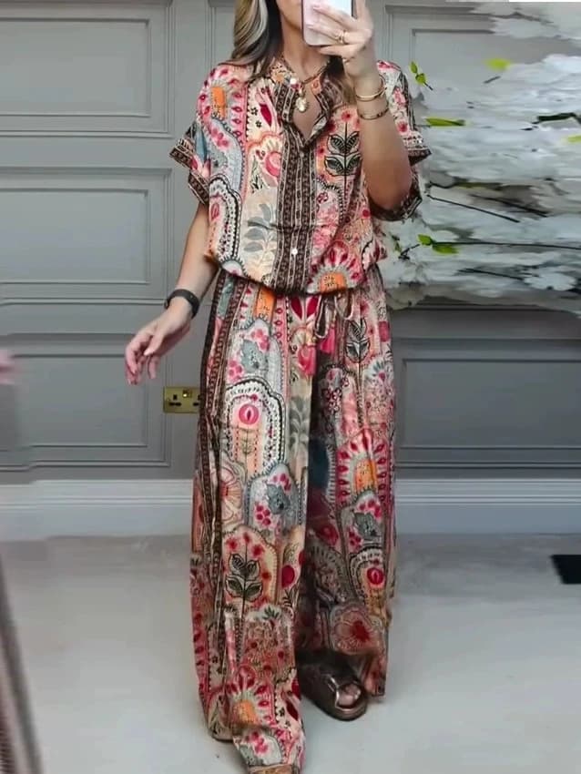Nouvelle mode épaules dénudées haut à manches courtes pantalons décontractés deux pièces costume de 