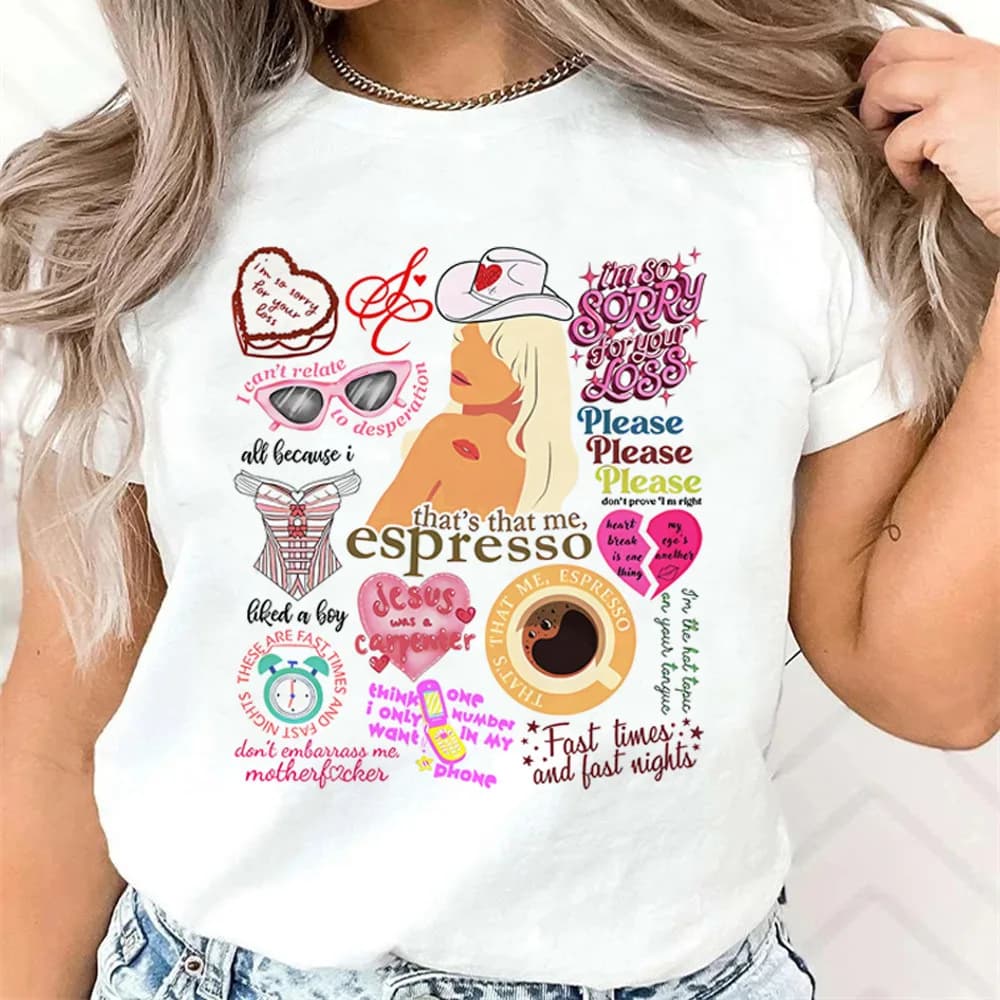 Sabrina Carpenter t-shirt fille graphique anime hip hop Punk streetwear t-shirt psychédélique années