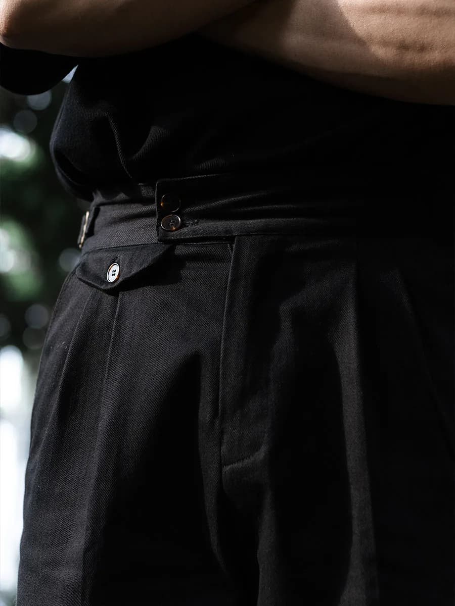 POT & CRAFTSMAN quatre saisons banlieue italien Vintage napolitain Paris bouton pantalons décontract