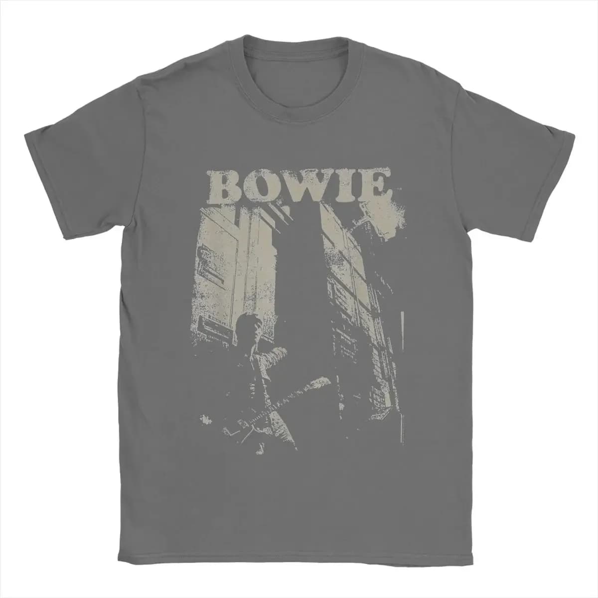 T-shirt graphique David Bowie Glam Rock Band, style vintage délavé, unisexe, coupe oversize, col ron