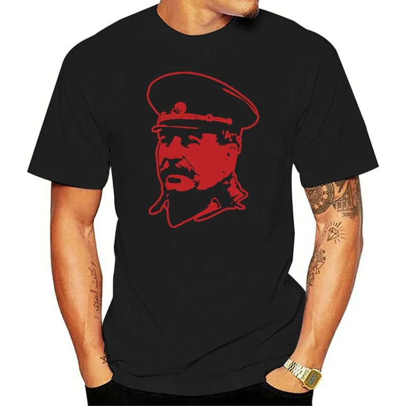 Meilleure vente nouvelle URSS Staline en uniforme imprimé T-shirt hommes à manches courtes col rond