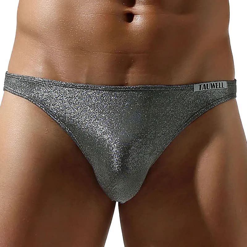TAUWELL-Slips de bikini taille basse sexy brillants pour hommes, serrés, doux, respirants, sous-vête
