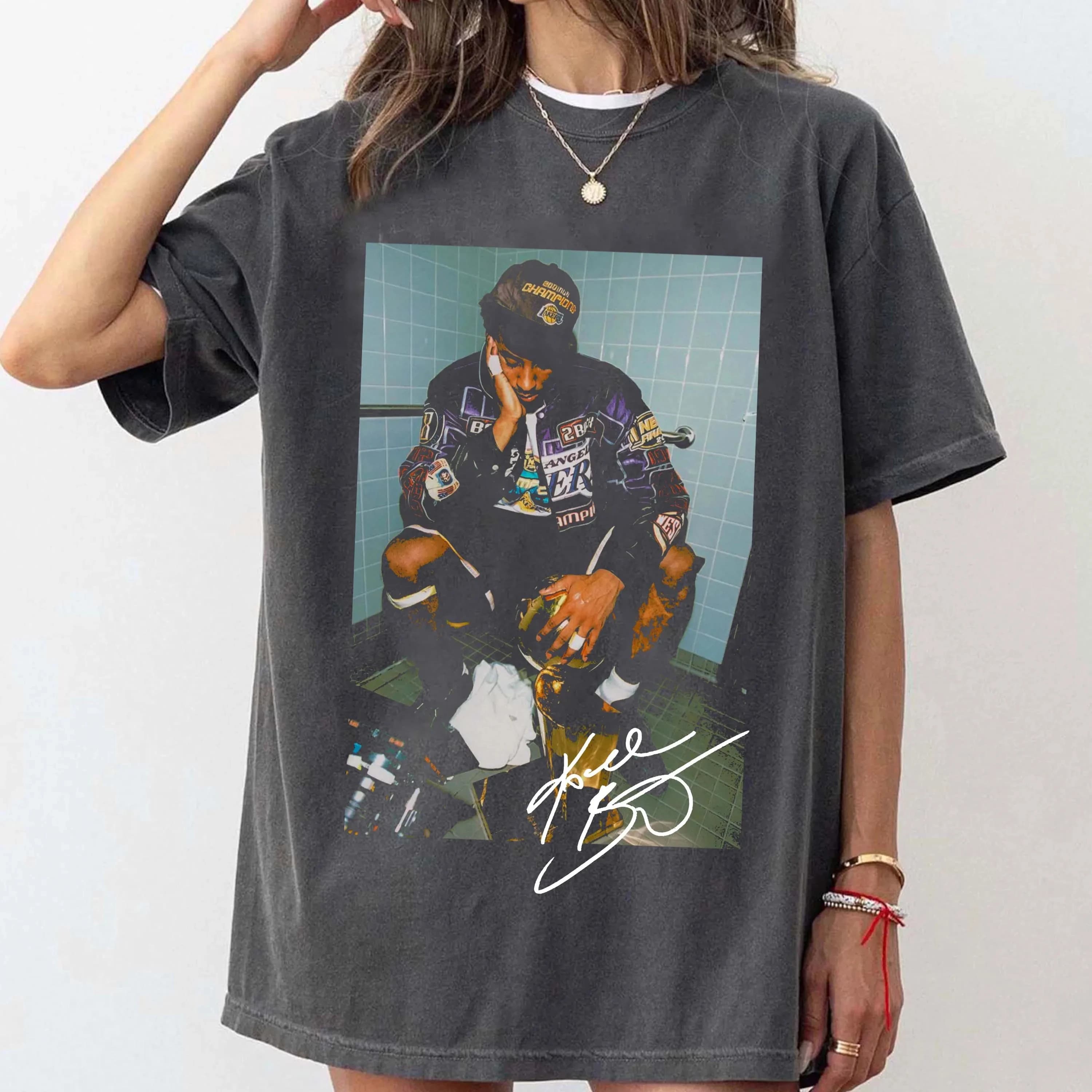 T-shirt à manches courtes en coton, coupe ample, unisexe, avec motif graphique de basket-ball vintag