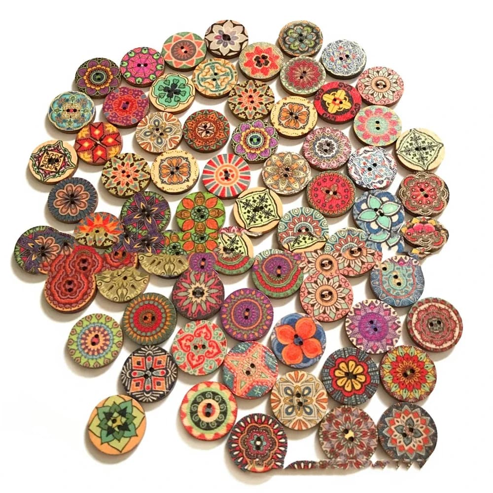 Boutons en bois bohème pour vêtements, boutons décoratifs pour bricolage, accessoires de couture fai