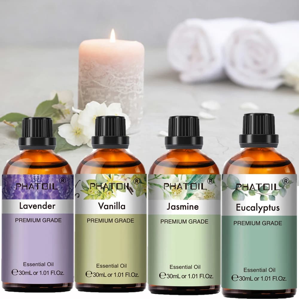 PHATOIL 30ml huiles essentielles d'arbre à thé lavande menthe poivrée vanille pour la fabrication de