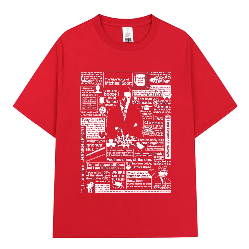 Les mots sages de Michael Scott hommage le bureau T-shirt série TV Dwight Schrute Jim Halpert T-Shir