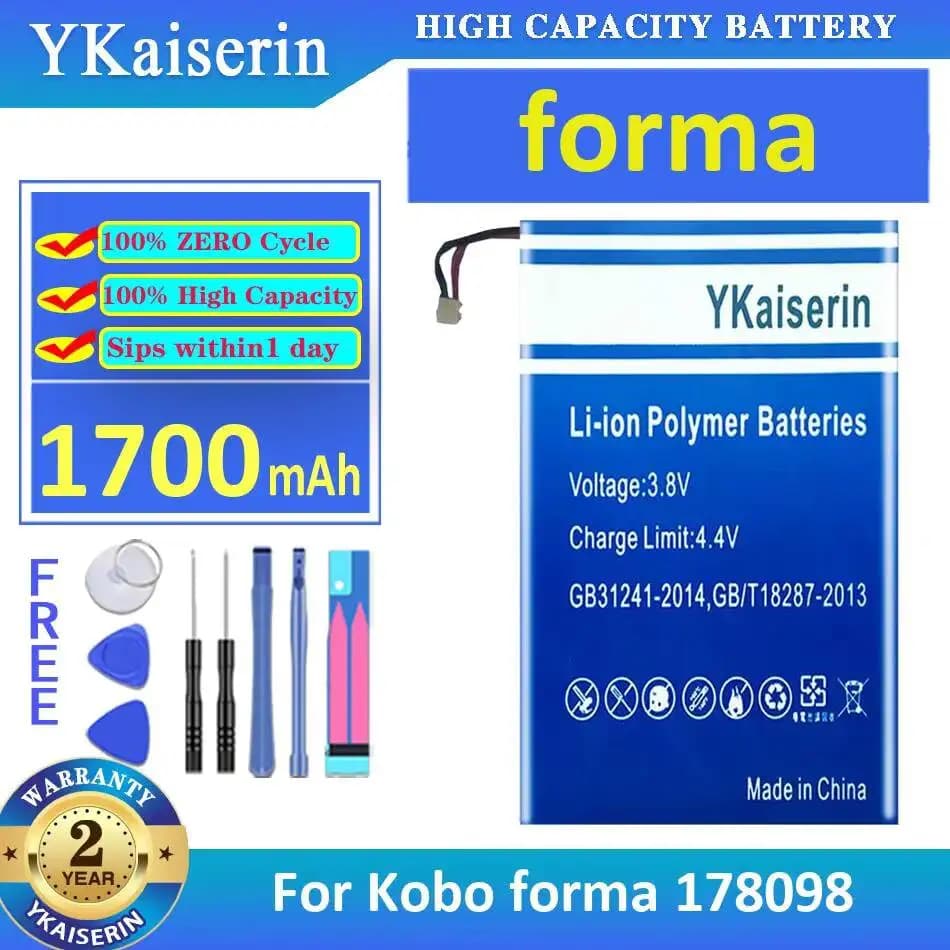 Alimentation fiable, haute compatibilité, batterie pour liseuse électronique 1700mAh pour Kobo Forma