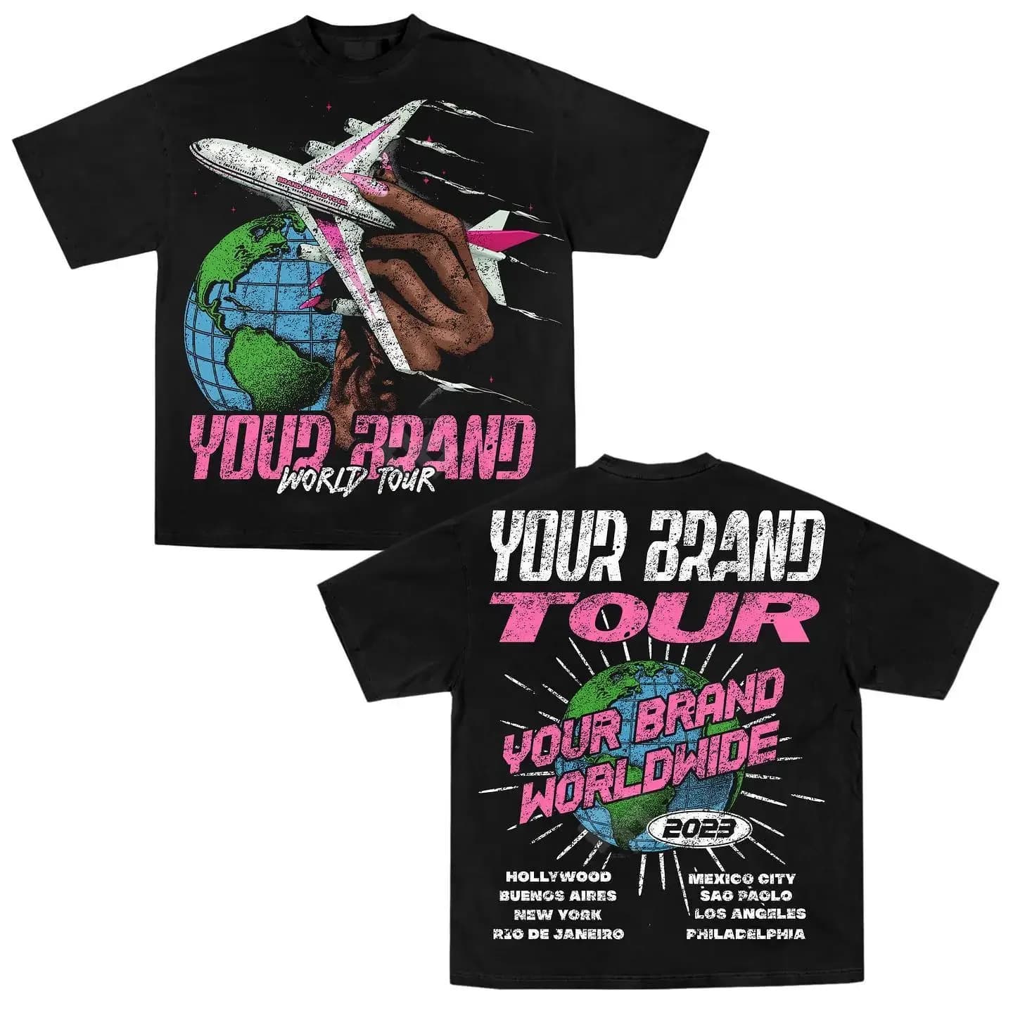 T-shirts graphiques planète Terre haute définition, chemises gothiques oversize, hauts graphiques Ha
