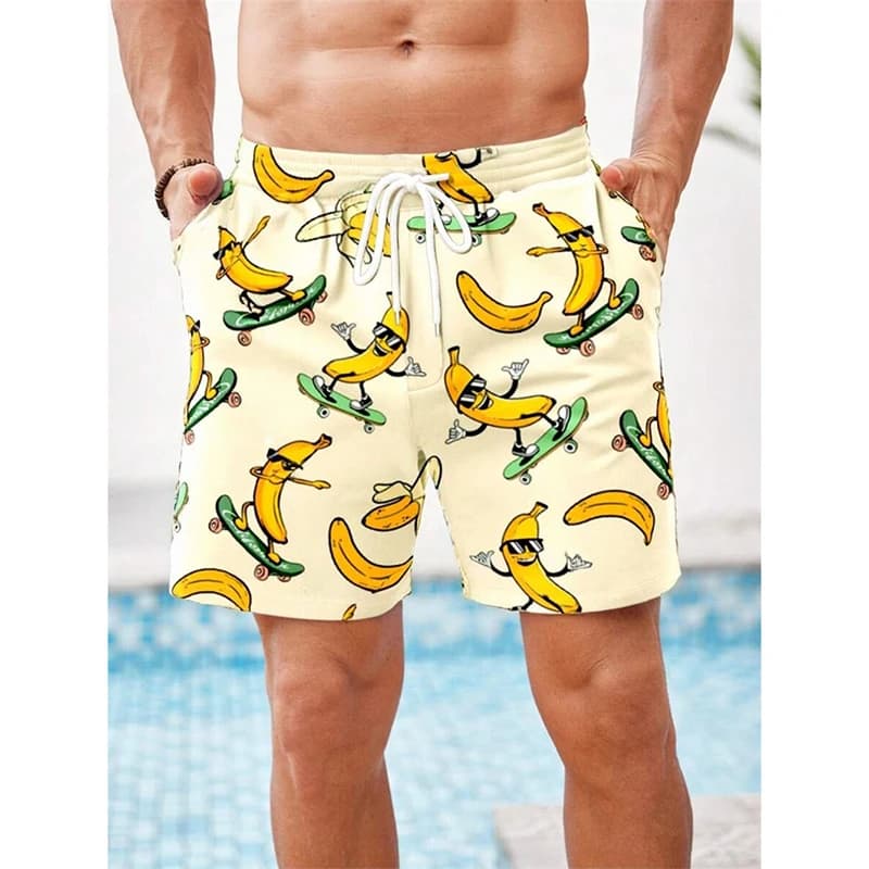Hip Hop drôle banane 3D graphique hommes plage court Cool Humor impression conception conseil Shorts