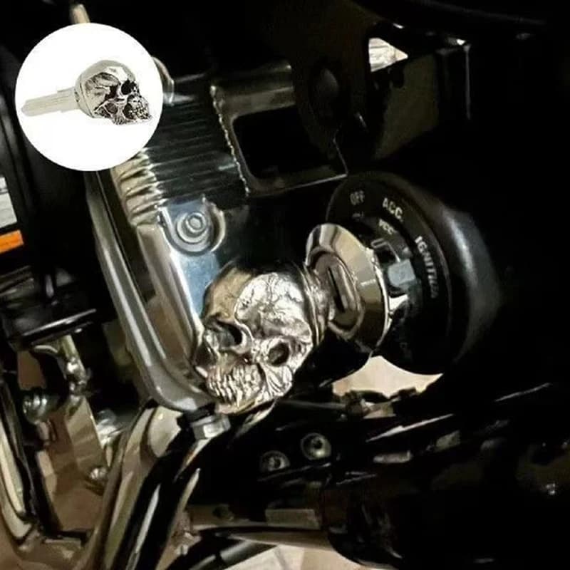 Accessoire de clé tête de crâne en métal, couvercle de clé universel modifié pour moto pour la plupa