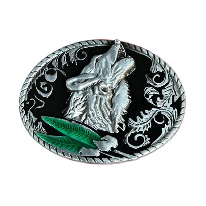 Boucle de ceinture Howling Western Cowboy Wolf Head – Accessoire à la mode pour hommes