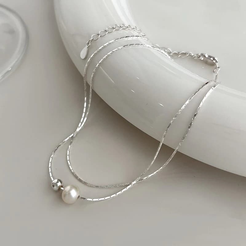 Colliers pendentifs minimalistes couleur argent pour femmes, bijoux tendance, accessoires de luxe lé