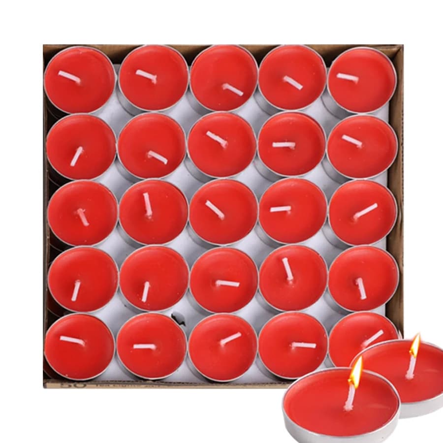 50 pièces sans parfum cire de thé 2 heures longue combustion mini bougies de souhait sans fumée boug