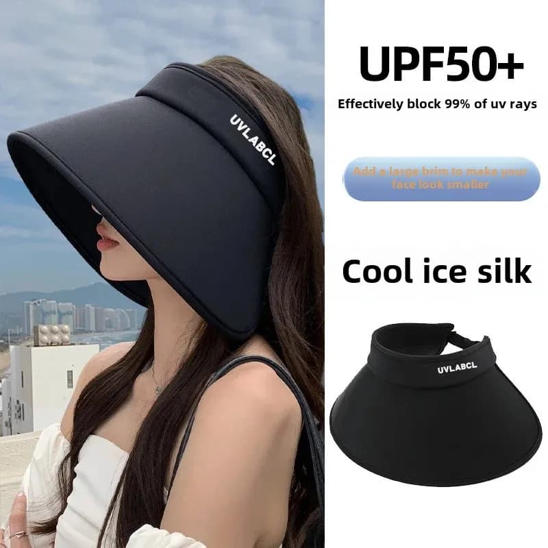 Casquette de soleil en soie glacée pour femmes, polyvalente, pliable, Protection UV, respirant, vent