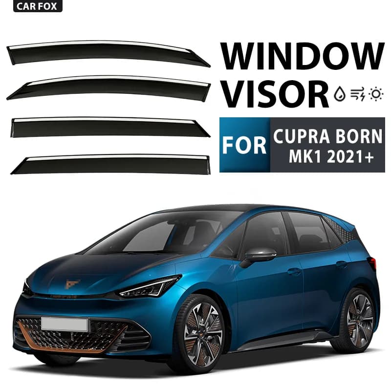 Visière de fenêtre de voiture pour Seat Cupra Born 2021 +, auvent, abri de pare-brise, fenêtre latér