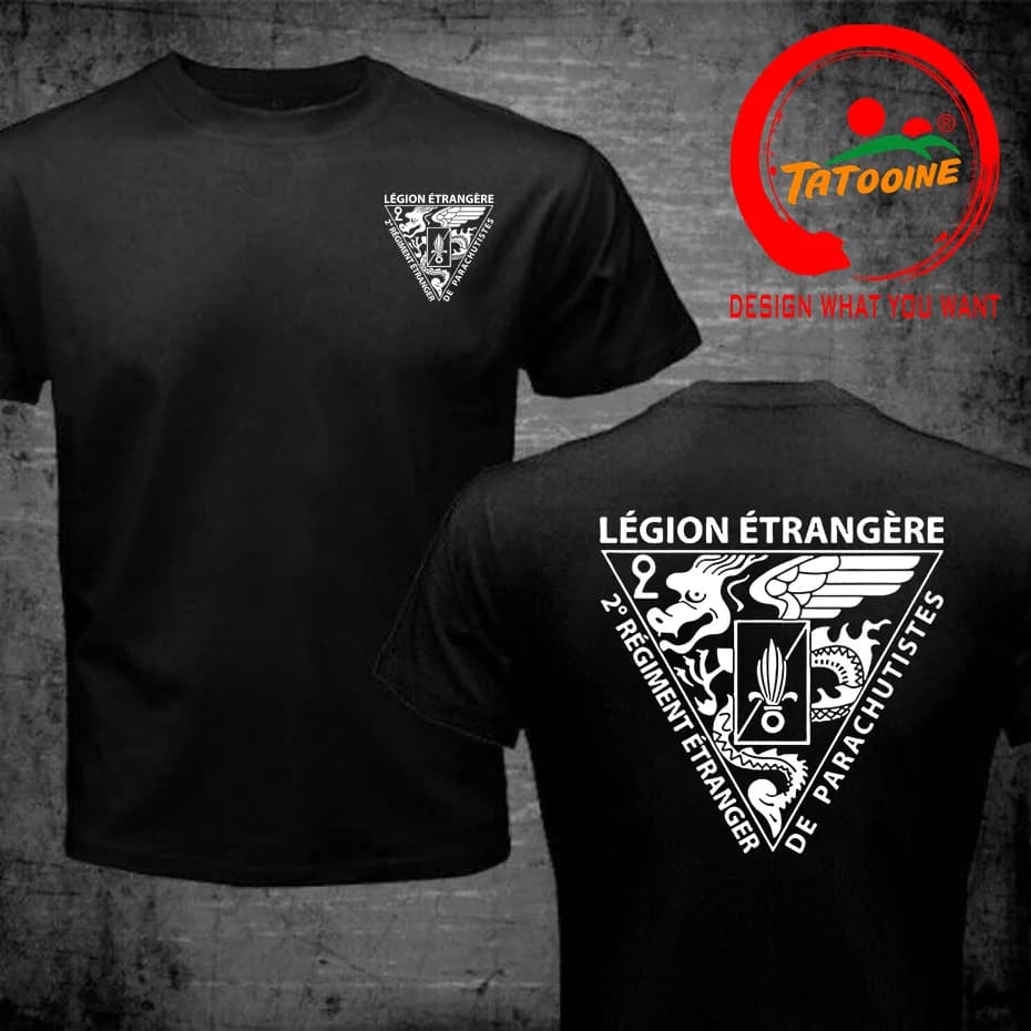 T-shirt en coton des forces spéciales de la légion étrangère française pour hommes, t-shirts de l'ar
