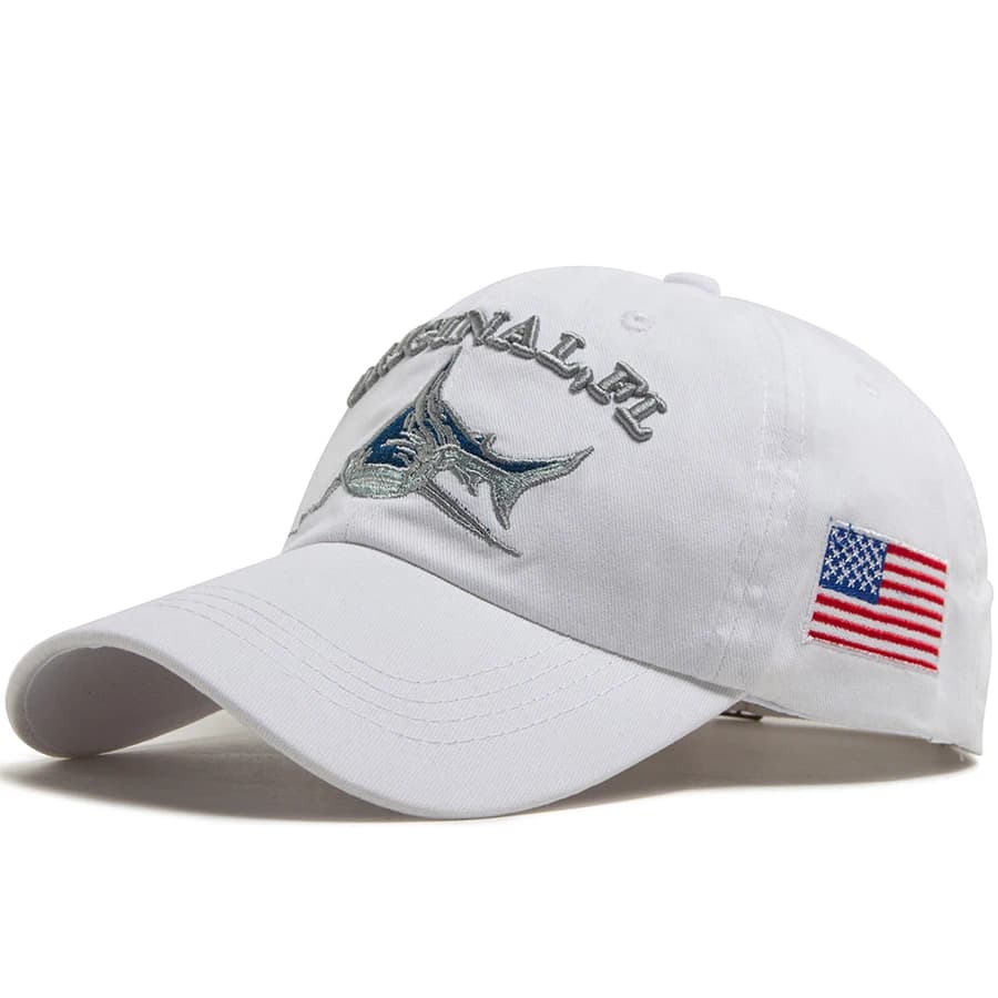 Casquette de baseball unisexe à motif requin drapeau national, style décontracté, douce, lavable, av