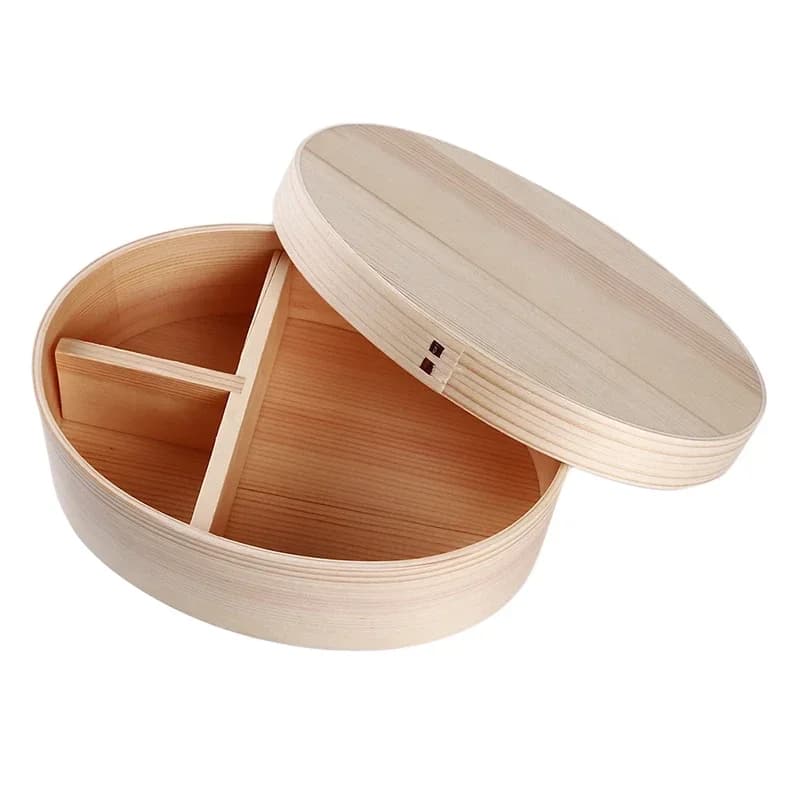 Boîtes à Bento de Style japonais, boîte à déjeuner en bois, pique-nique Portable pour enfants étudia