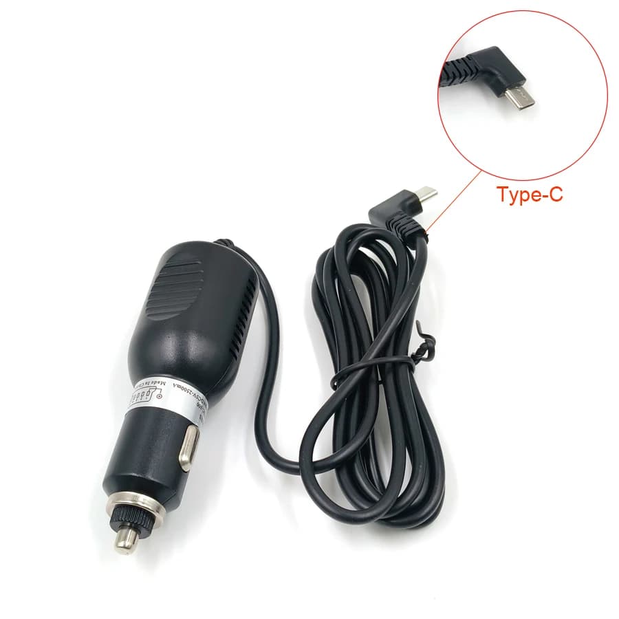 Câble adaptateur de TYPE-C pour chargeur d'alimentation de voiture 2,5a, cordon de 1.2M pour chargeu