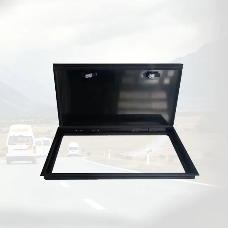 Porte d'accès d'angle à angle droit 700x500mm noire pour camping-car, porte de meuble ASA avec serru