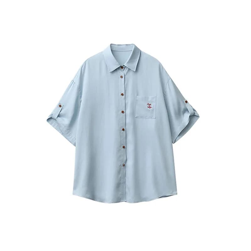 CHIC VEN femmes chemises ample décontracté à manches courtes Blouses femme manteau femme a-ligne jup