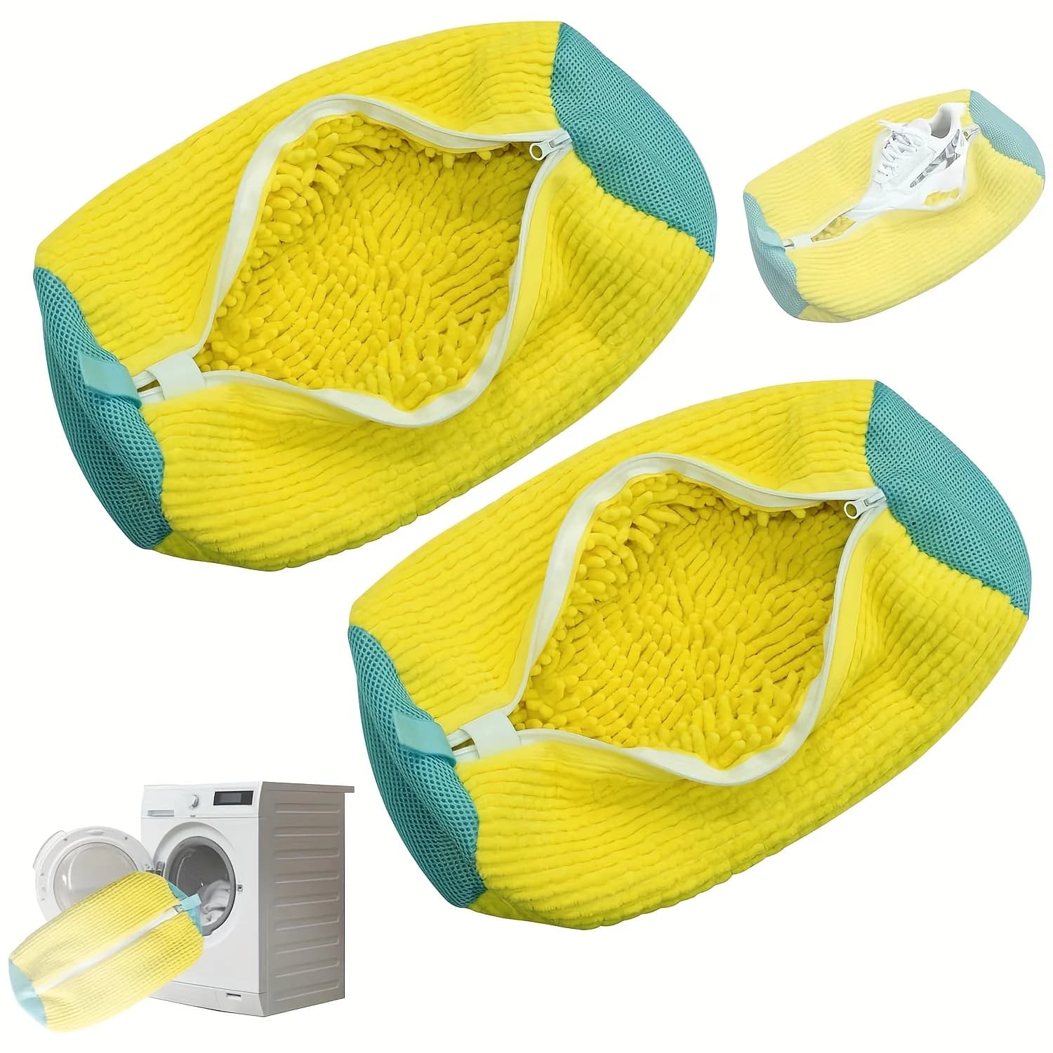 Sacs réutilisables pour Machine à laver les chaussures, 2 pièces, sacs de nettoyage de chaussures po