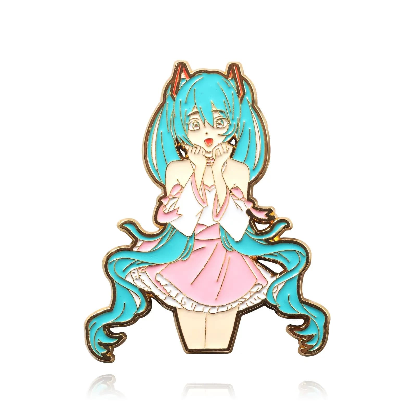 Broche en métal super mignonne Hatsune Miku, accessoire de costume de dessin animé pour fille, badge