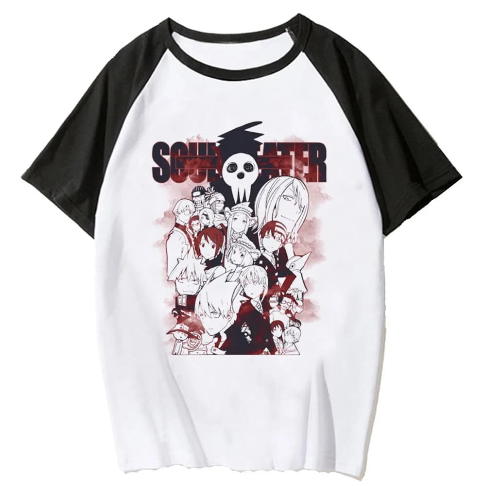 Soul Eater chemise adolescent numérique coloré années 2000 université rétro psychédélique top t-shir