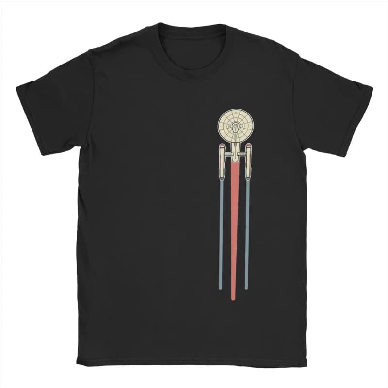 USSed Enterprise Stars Treks T-shirts en coton pour hommes, t-shirts vintage à col rond, hauts à man
