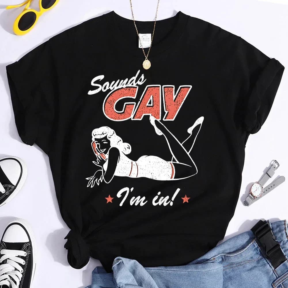 Vintage LGBT t-shirt son Gay drôle t-shirts personnalité Y2k hauts mois de la fierté lesbienne bisex