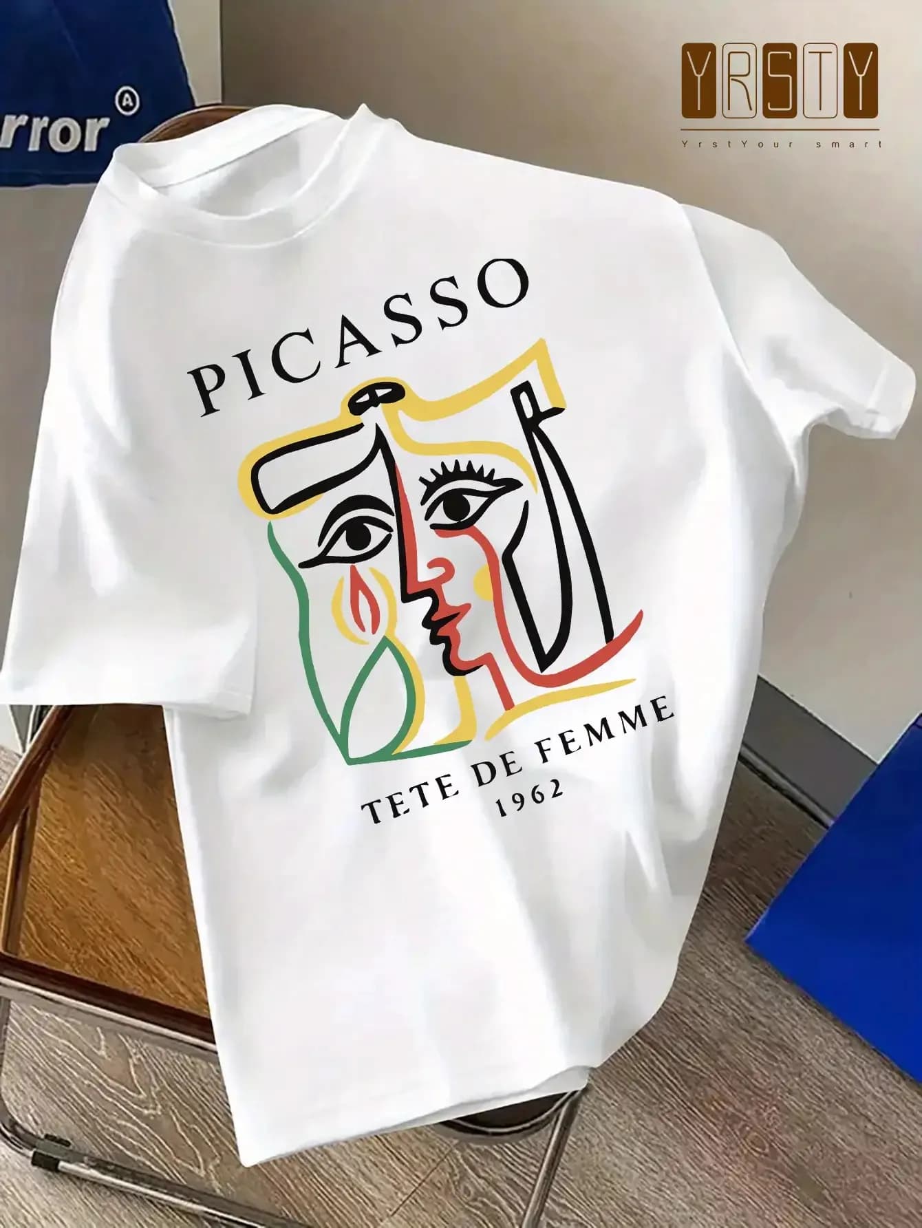 T-shirt décontracté d'été à manches courtes pour hommes avec motif artistique Pablo Picasso, coton r