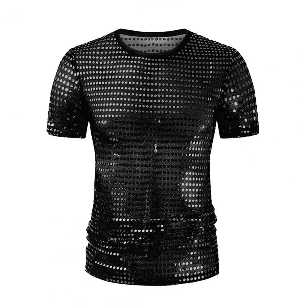 T-Shirt à Paillettes pour Homme, Dot Jazz, brevModerne, Performance, Chang Y-Nightclub, Costumes de 