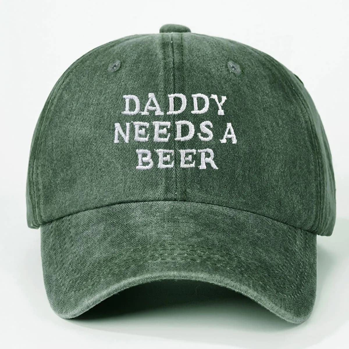 Casquette de baseball 'Daddy Needs A Beer' en denim délavé, vintage, à visière incurvée, réglable, p
