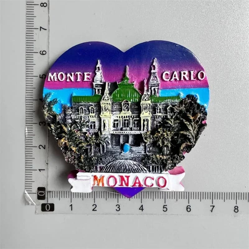 Aimants de réfrigérateur Monaco, souvenir de voyage créatif, cadeau en résine UV, aimants de réfrigé