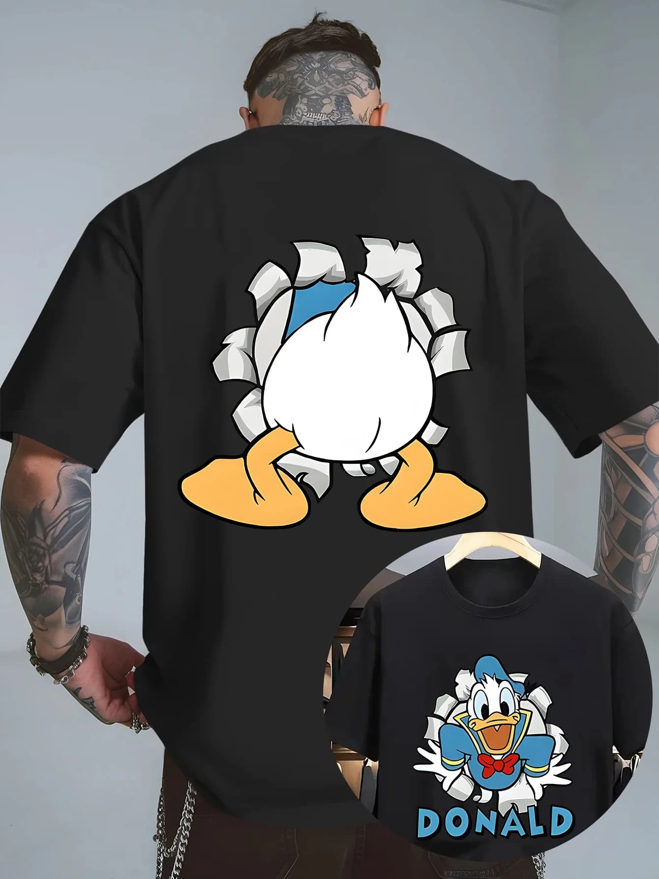 T-shirt d'été Disney 2026, imprimé dessin animé Donald Duck, nouveau t-shirt décontracté ample Y2K à