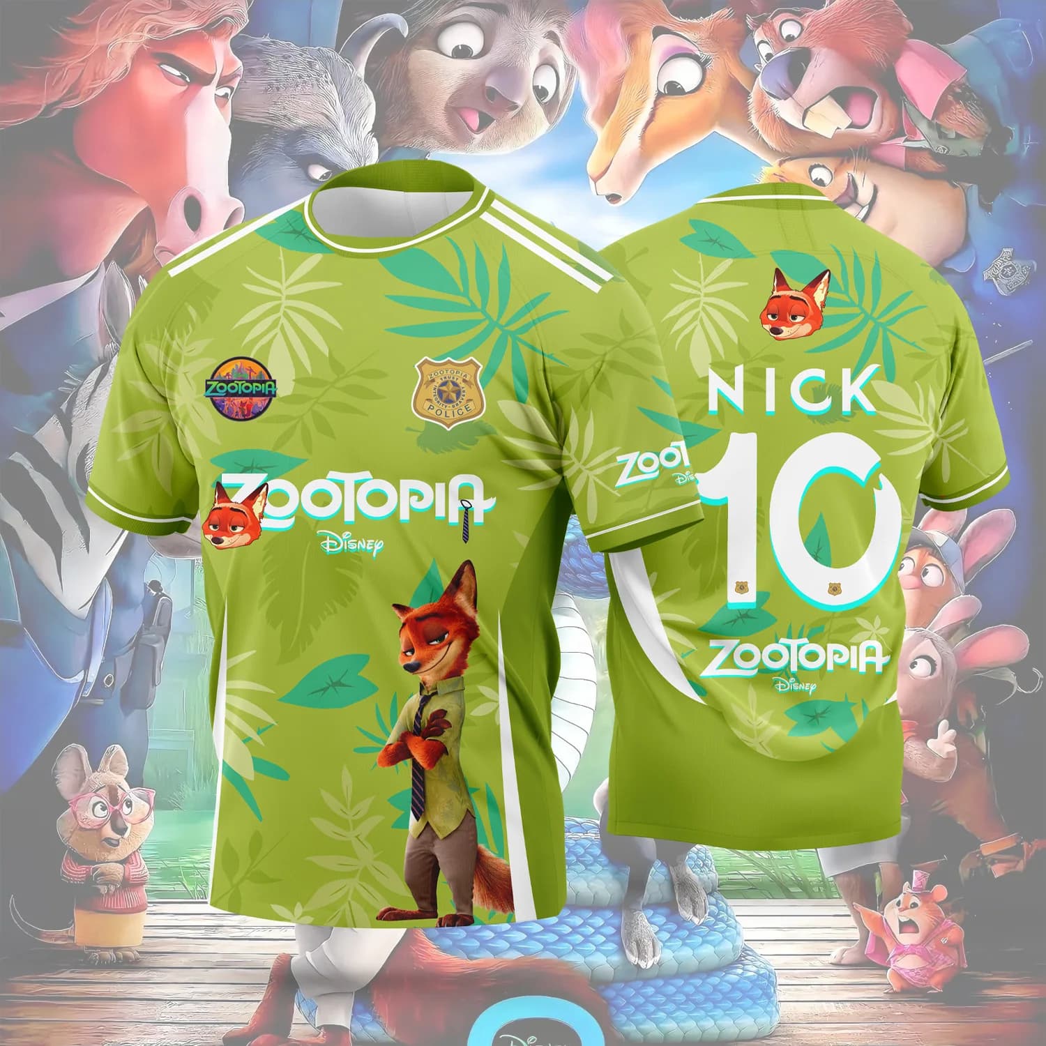 Nouveauté 2026 : Maillot Anime Zootopia - T-shirt de sport décontracté pour hommes et femmes pour le