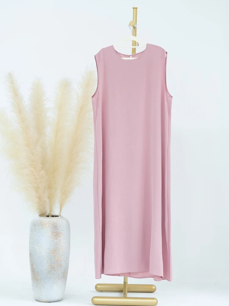 Abaya-Robe longue pour femmes musulmanes, sous-vêtement solide, sous-vêtement intérieur, simple, ram