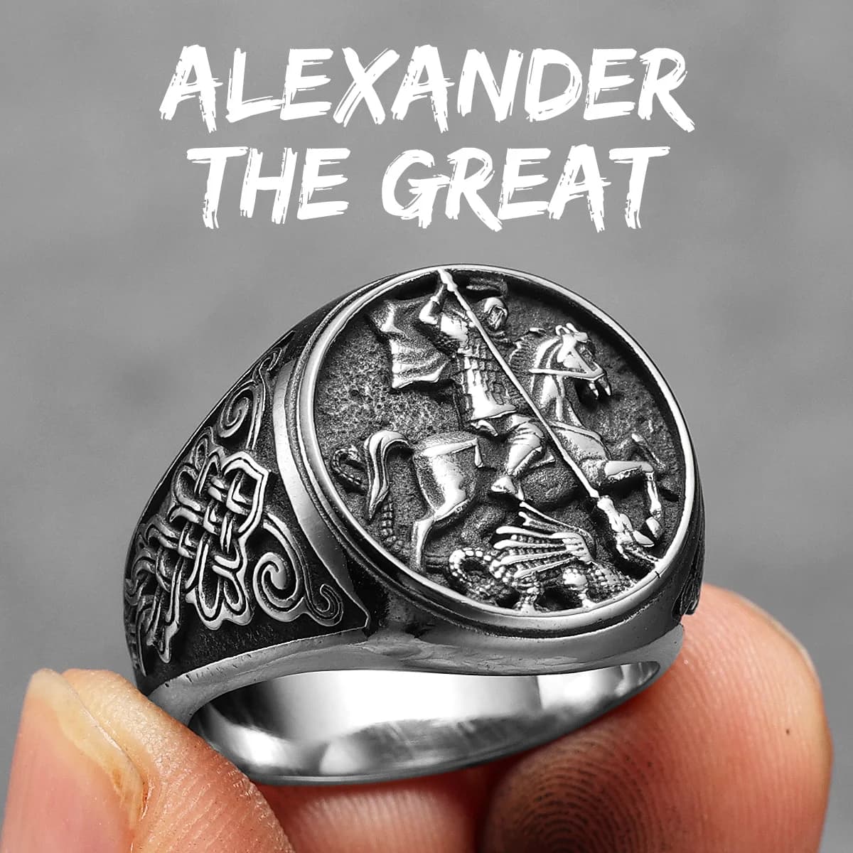 Saint George Slay Dragon hommes anneaux en acier inoxydable Punk Rock trucs Cool accessoires de mode