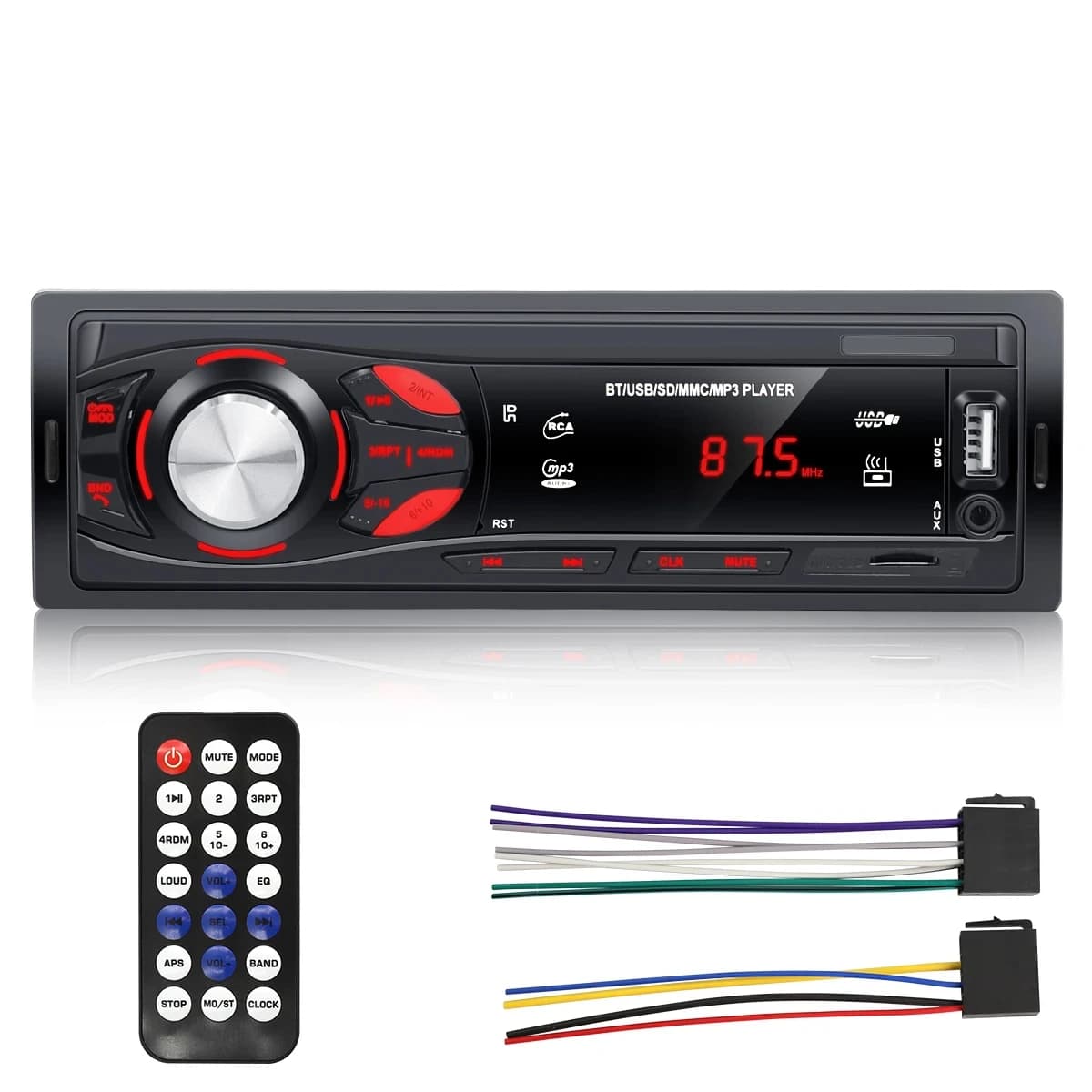 PHONEPACE Bluetooth autoradio 4x15W voiture Audio FM Radio lecteur MP3 USB/SD/AUX appel mains libres