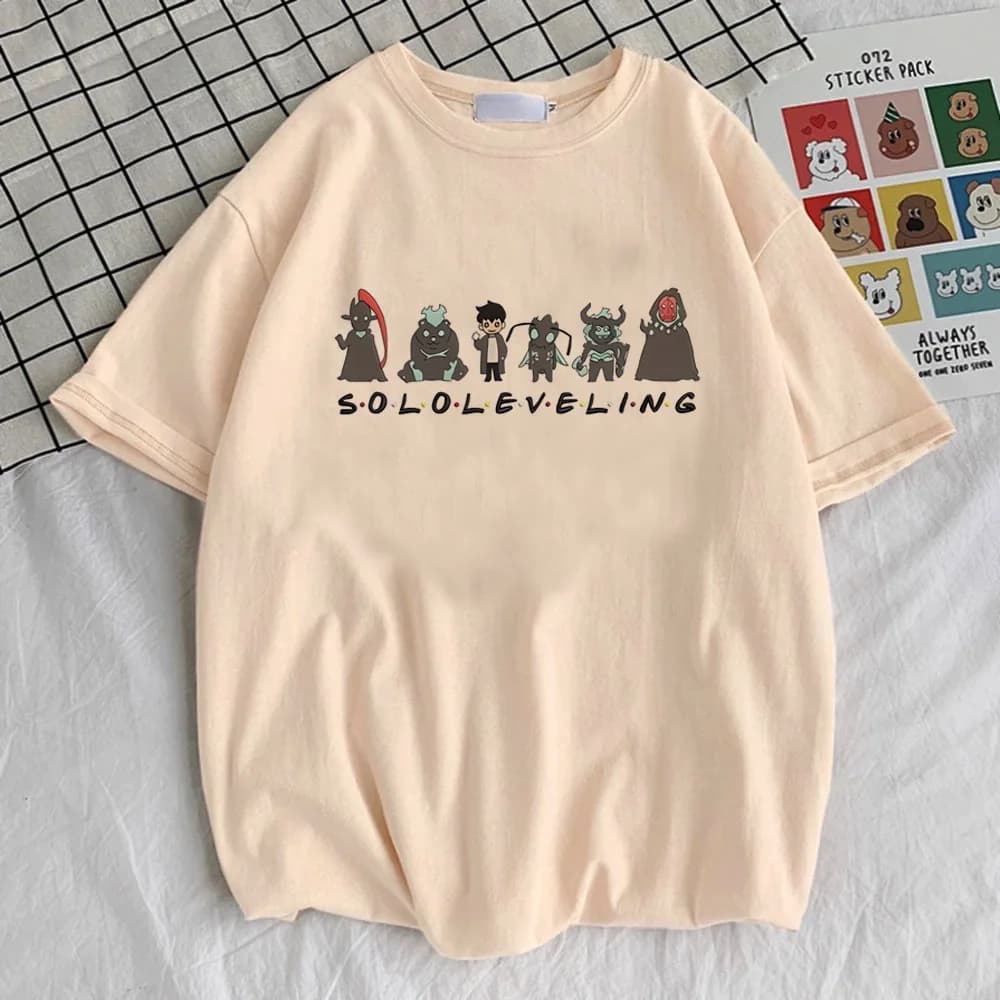 Solo nivellement chemise femmes esthétique graphique université hip hop t-shirt classique années 80