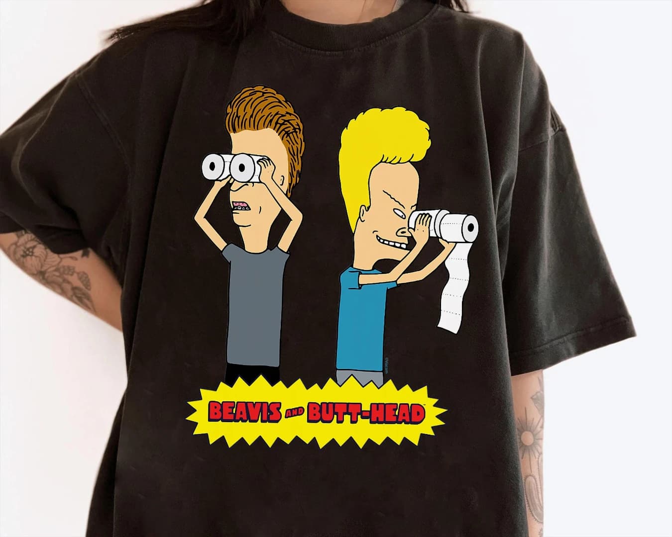T-shirt MTV Beavis et Butthead Throwback des années 90, t-shirt avec logo de télévision musicale, ch