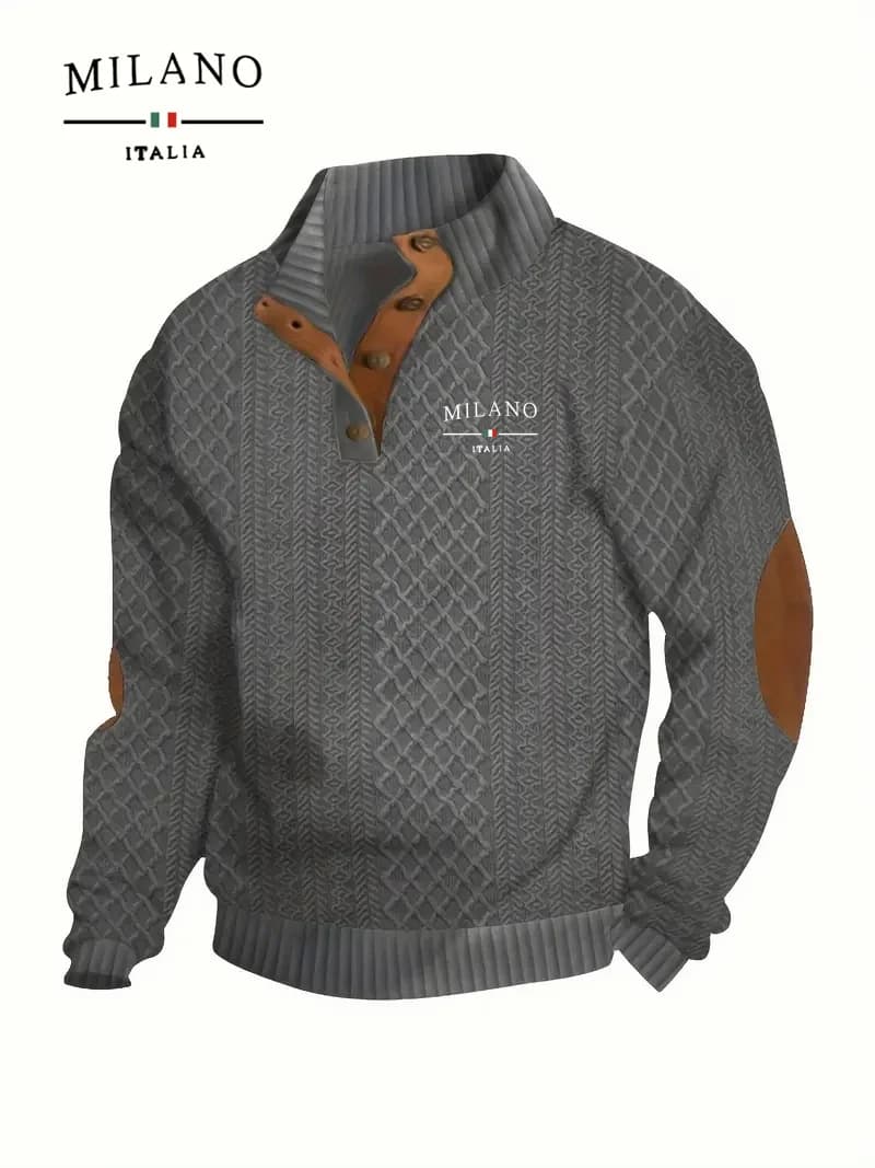 Sweat à capuche Henry, un motif italien de Milan, un pull chaud, doux et respectueux de la peau pour