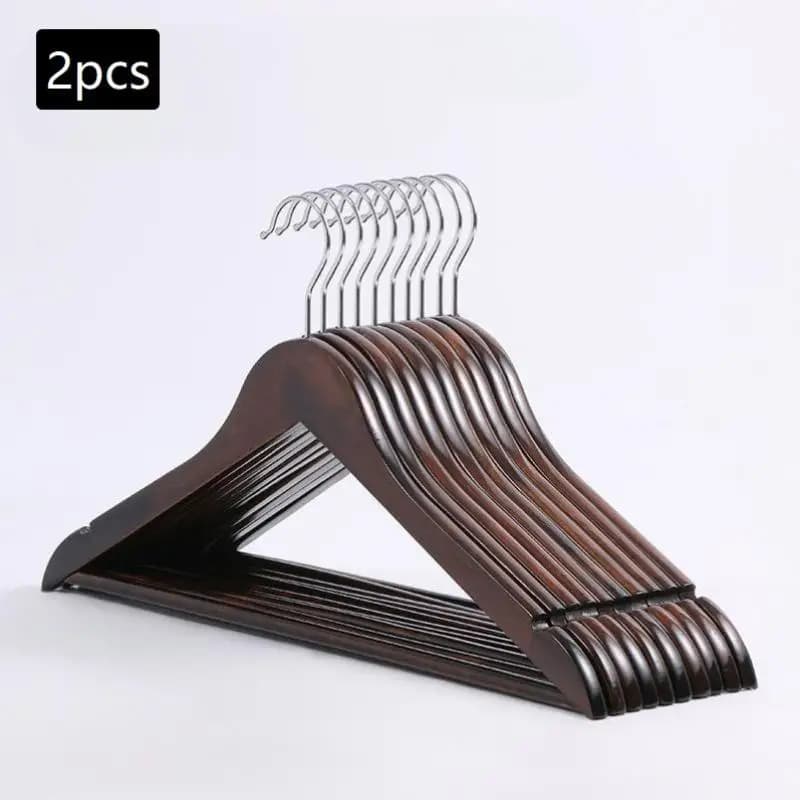 2/4 Cintres en bois massif pour vêtements, pour magasin de vêtements, armoire et maison, sans coutur