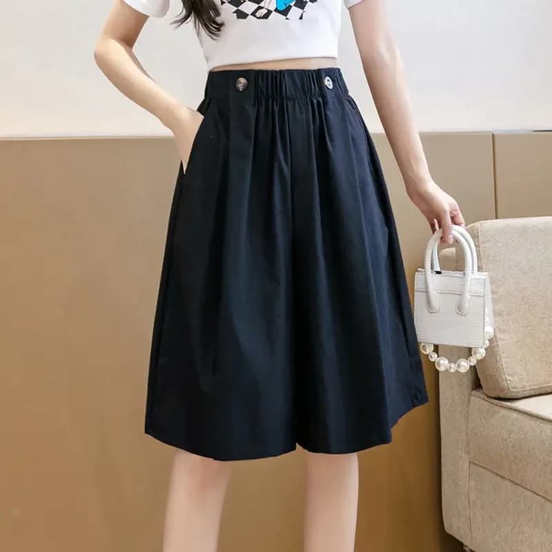 Bermuda demi-jupe pantalon court femme genou longueur Shorts pour femmes mi Culotte élégant chaud él