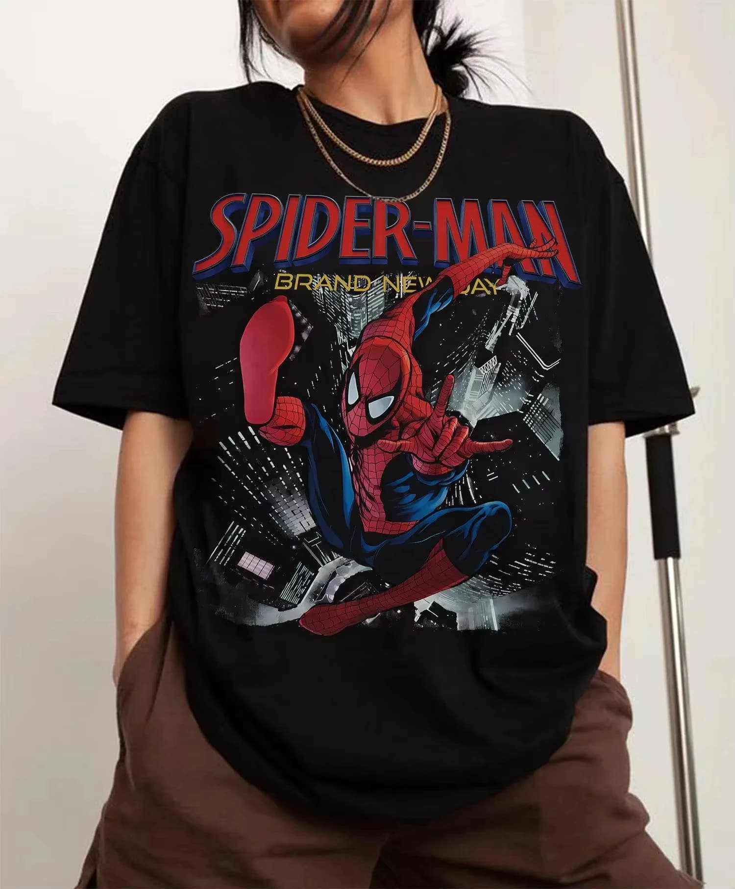 T-shirt imprimé Spiderman Marvel Superhero 2026, pour hommes et femmes, décontracté et confortable,