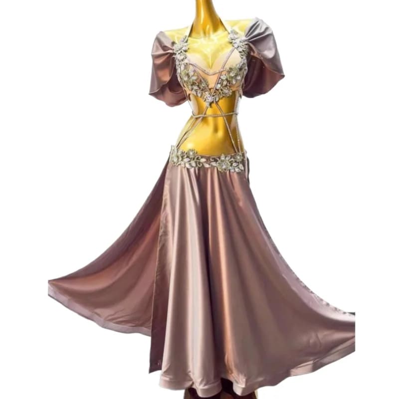 Vêtements de spectacle de danse du ventre pour femmes, haut, jupe longue, tenue de danse en Satin, v