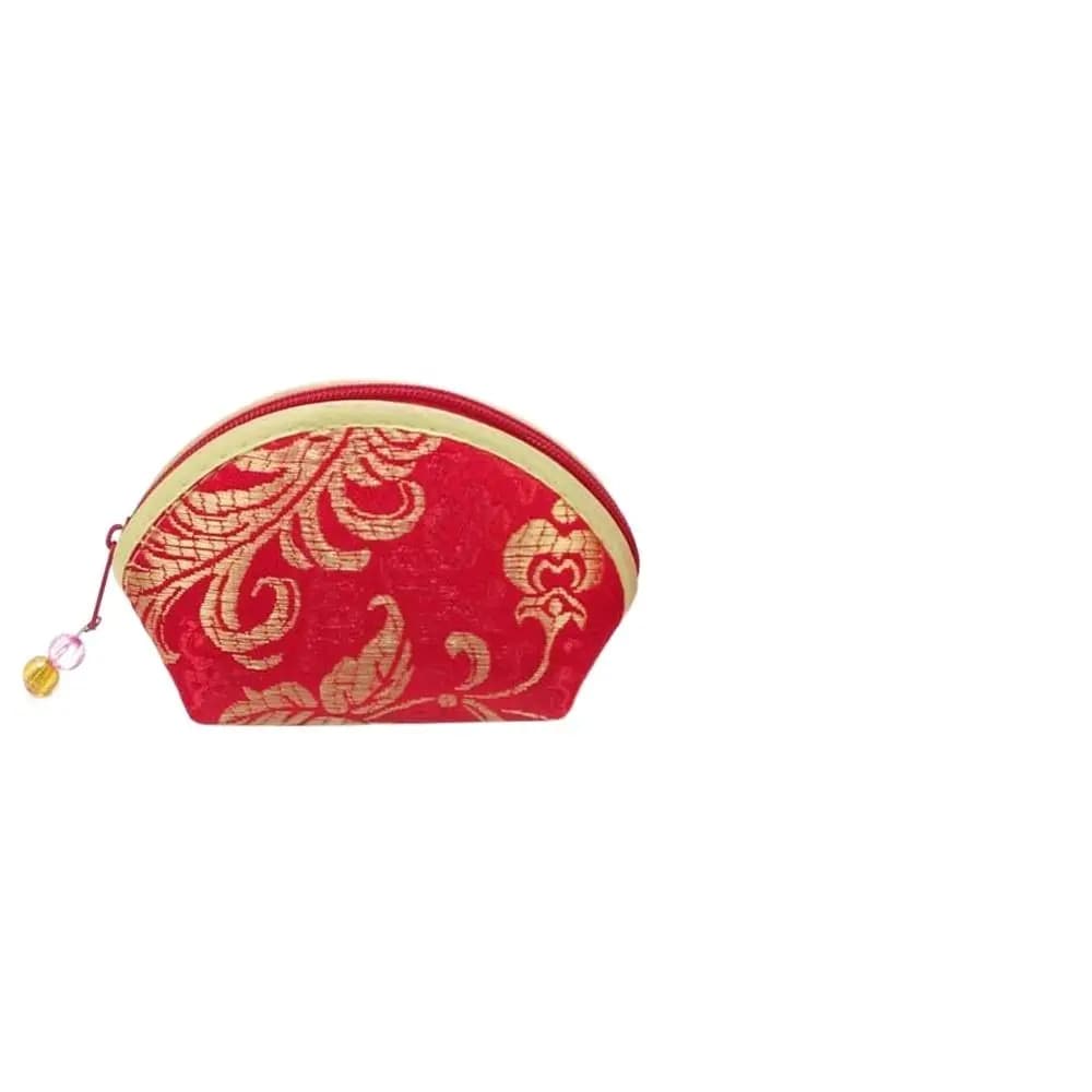 Étui à colliers brodé de couleur, sac à bijoux en tissu nuage de bon augure avec fermeture éclair po